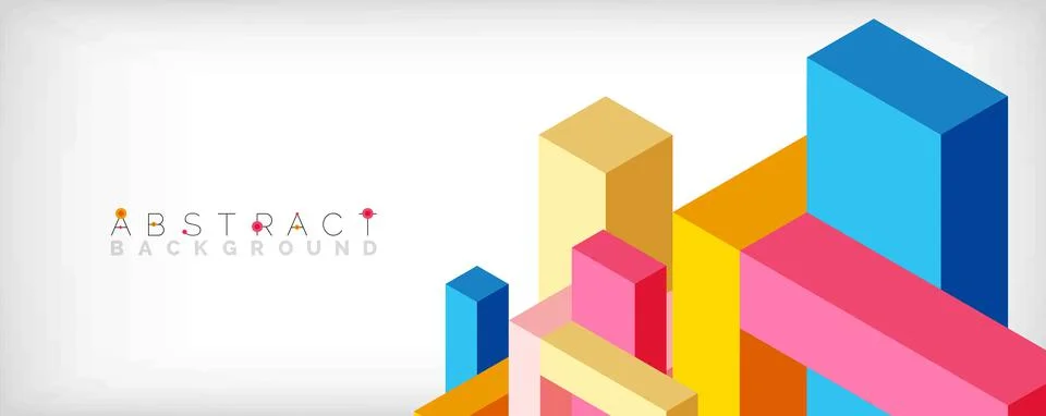 Abstract background. 3d cubes, cubic elements and blocks. Techno or business イラスト素材