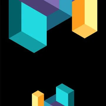 Abstract background. 3d cubes, cubic elements and blocks. Techno or business Illustrazione stock