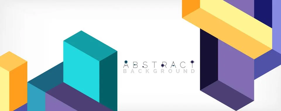Abstract background. 3d cubes, cubic elements and blocks. Techno or business Illustrazione stock