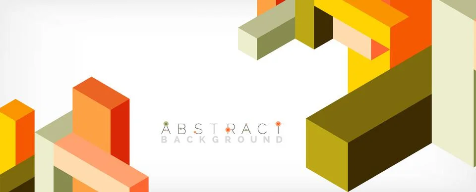 Abstract background. 3d cubes, cubic elements and blocks. Techno or business Illustrazione stock