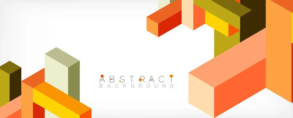 Abstract background. 3d cubes, cubic elements and blocks. Techno or business Illustrazione stock