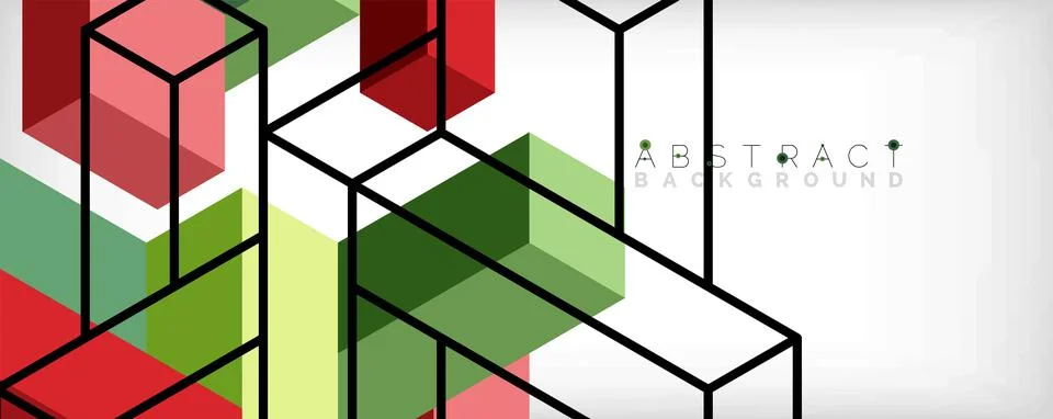 Abstract background. 3d cubes, cubic elements and blocks. Techno or business 库存插图