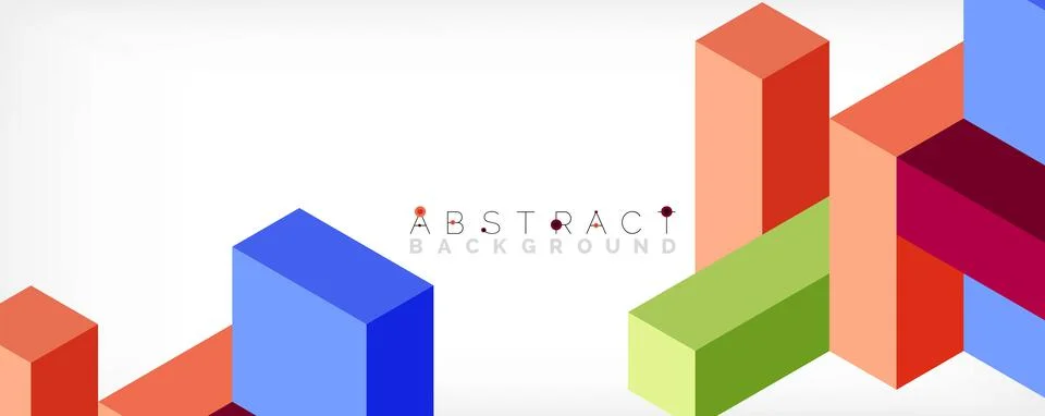Abstract background. 3d cubes, cubic elements and blocks. Techno or business Stock Illustration