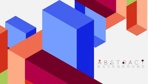 Abstract background. 3d cubes, cubic elements and blocks. Techno or business Illustrazione stock