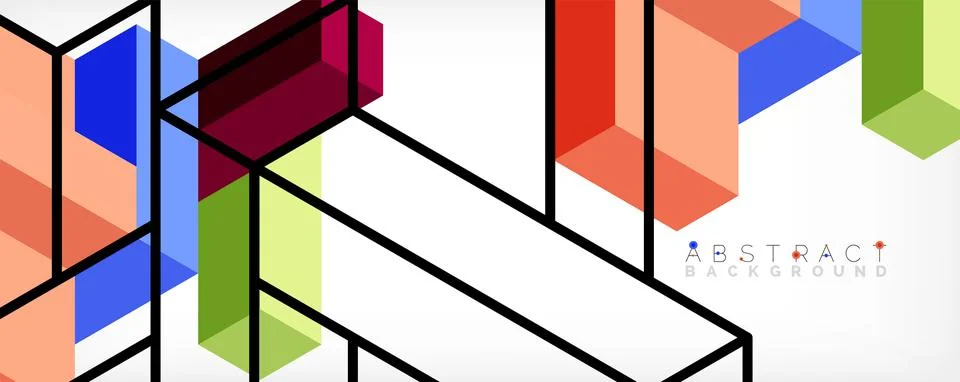 Abstract background. 3d cubes, cubic elements and blocks. Techno or business Stock Illustration