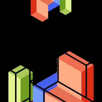 Abstract background. 3d cubes, cubic elements and blocks. Techno or business Stockillustratie