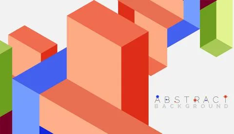 Abstract background. 3d cubes, cubic elements and blocks. Techno or business Illustrazione stock