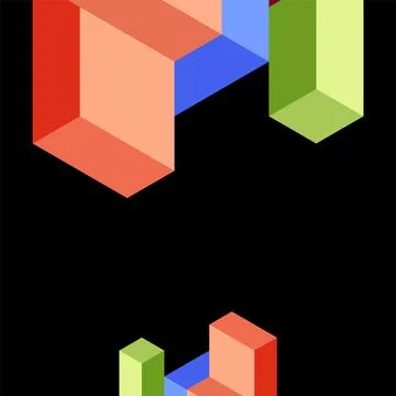 Abstract background. 3d cubes, cubic elements and blocks. Techno or business 스톡 일러스트