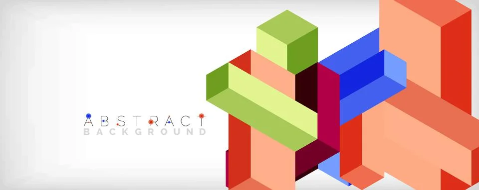 Abstract background. 3d cubes, cubic elements and blocks. Techno or business Illustrazione stock