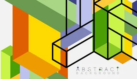 Abstract background. 3d cubes, cubic elements and blocks. Techno or business Illustrazione stock