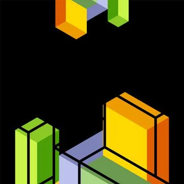 Abstract background. 3d cubes, cubic elements and blocks. Techno or business Stock Illustration