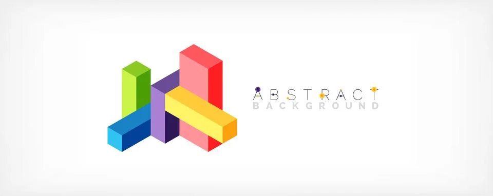 Abstract background. 3d cubes, cubic elements and blocks. Techno or business Stock Illustration