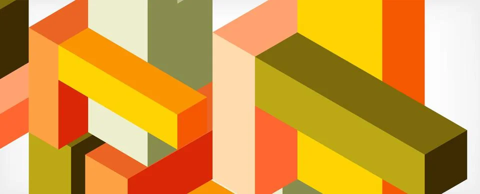 Abstract background. 3d cubes, cubic elements and blocks. Techno or business Stock Illustration