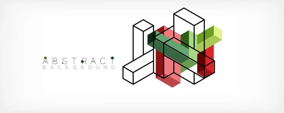 Abstract background. 3d cubes, cubic elements and blocks. Techno or business 库存插图