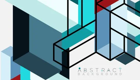 Abstract background. 3d cubes, cubic elements and blocks. Techno or business Illustrazione stock