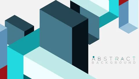 Abstract background. 3d cubes, cubic elements and blocks. Techno or business Illustrazione stock