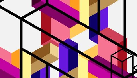 Abstract background. 3d cubes, cubic elements and blocks. Techno or business イラスト素材