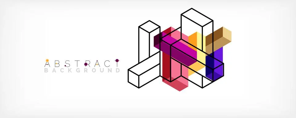 Abstract background. 3d cubes, cubic elements and blocks. Techno or business イラスト素材