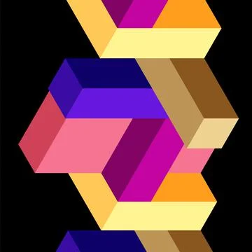 Abstract background. 3d cubes, cubic elements and blocks. Techno or business Stock Illustration