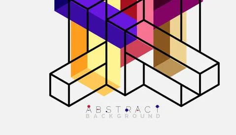 Abstract background. 3d cubes, cubic elements and blocks. Techno or business Stock Illustration