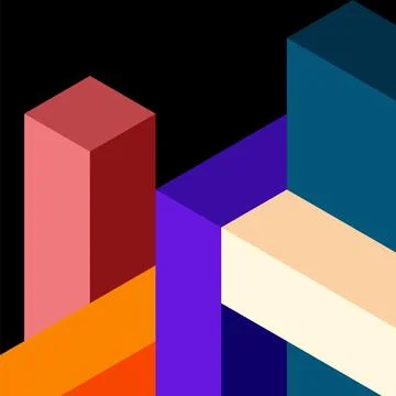 Abstract background. 3d cubes, cubic elements and blocks. Techno or business Illustrazione stock