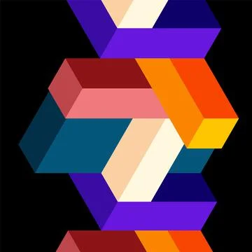 Abstract background. 3d cubes, cubic elements and blocks. Techno or business 库存插图