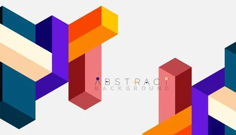 Abstract background. 3d cubes, cubic elements and blocks. Techno or business 스톡 일러스트