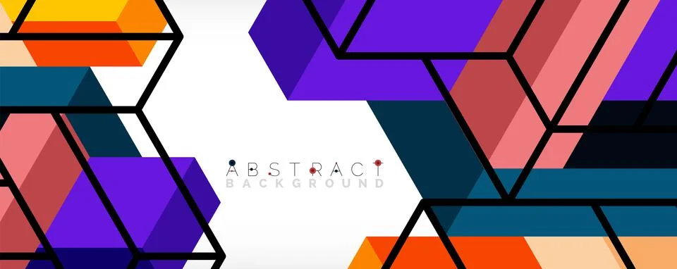 Abstract background. 3d cubes, cubic elements and blocks. Techno or business Stock Illustration