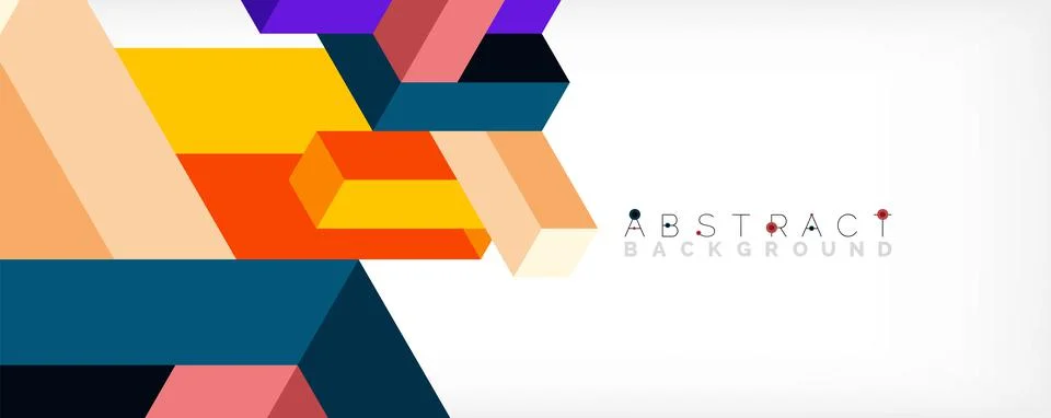 Abstract background. 3d cubes, cubic elements and blocks. Techno or business Illustrazione stock