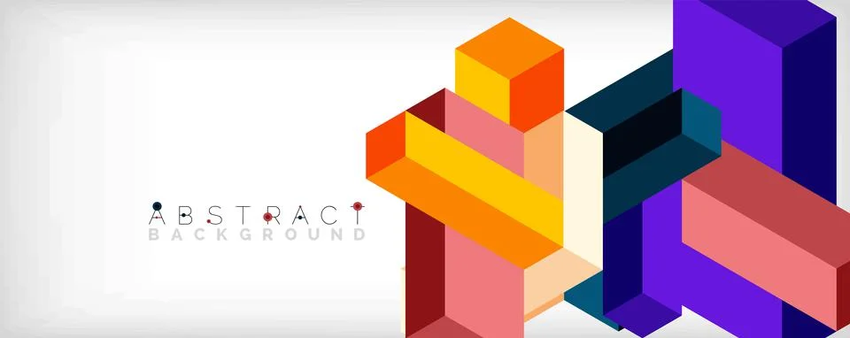 Abstract background. 3d cubes, cubic elements and blocks. Techno or business Illustrazione stock