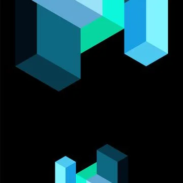 Abstract background. 3d cubes, cubic elements and blocks. Techno or business Stock Illustration
