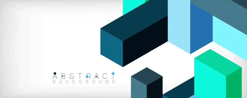 Abstract background. 3d cubes, cubic elements and blocks. Techno or business 스톡 일러스트