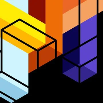 Abstract background. 3d cubes, cubic elements and blocks. Techno or business イラスト素材