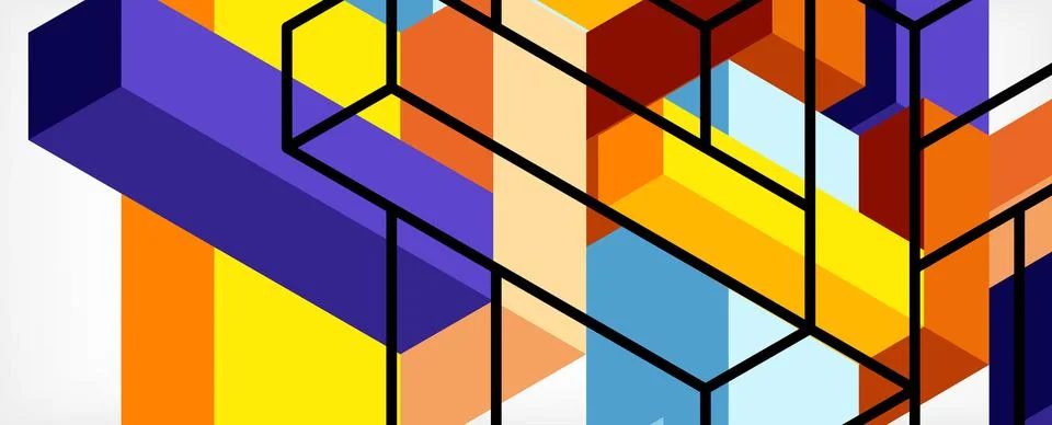 Abstract background. 3d cubes, cubic elements and blocks. Techno or business Stockillustratie