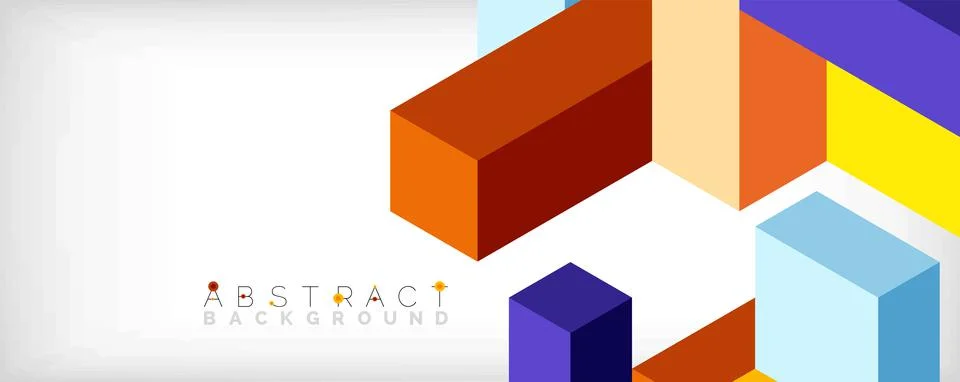 Abstract background. 3d cubes, cubic elements and blocks. Techno or business 스톡 일러스트