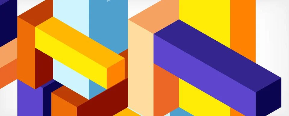 Abstract background. 3d cubes, cubic elements and blocks. Techno or business 库存插图