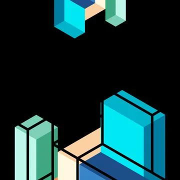 Abstract background. 3d cubes, cubic elements and blocks. Techno or business 스톡 일러스트