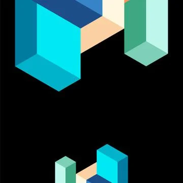 Abstract background. 3d cubes, cubic elements and blocks. Techno or business Stockillustratie
