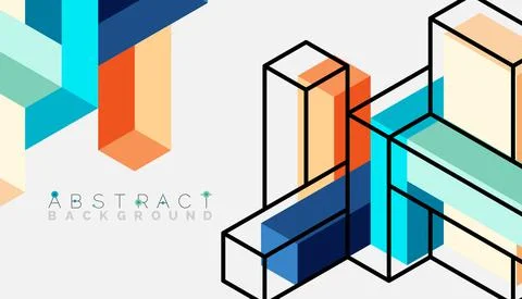 Abstract background. 3d cubes, cubic elements and blocks. Techno or business Illustrazione stock