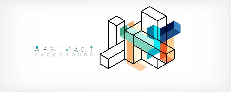 Abstract background. 3d cubes, cubic elements and blocks. Techno or business イラスト素材