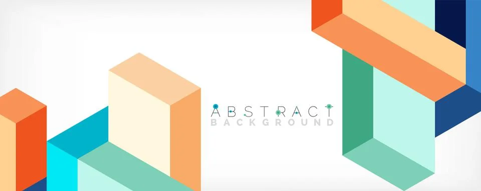 Abstract background. 3d cubes, cubic elements and blocks. Techno or business Illustrazione stock