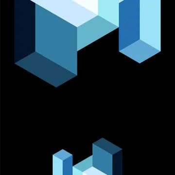 Abstract background. 3d cubes, cubic elements and blocks. Techno or business Stock Illustration
