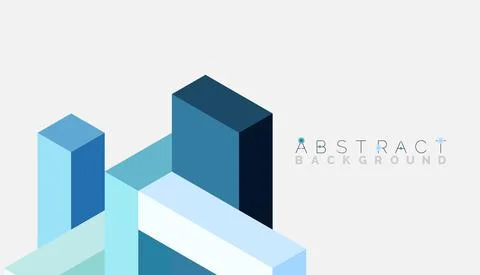 Abstract background. 3d cubes, cubic elements and blocks. Techno or business Stock Illustration