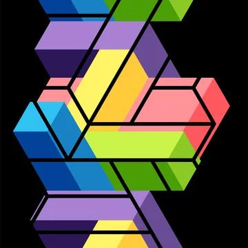 Abstract background. 3d cubes, cubic elements and blocks. Techno or business Illustrazione stock