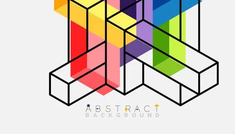 Abstract background. 3d cubes, cubic elements and blocks. Techno or business Illustrazione stock