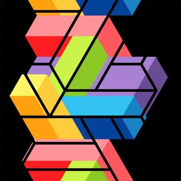 Abstract background. 3d cubes, cubic elements and blocks. Techno or business Illustrazione stock