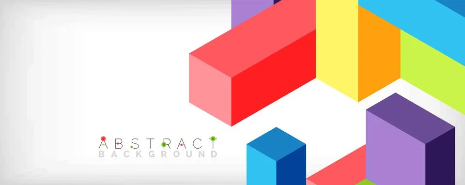 Abstract background. 3d cubes, cubic elements and blocks. Techno or business Illustrazione stock