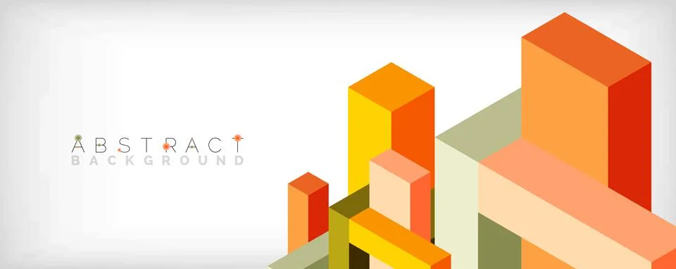 Abstract background. 3d cubes, cubic elements and blocks. Techno or business 스톡 일러스트
