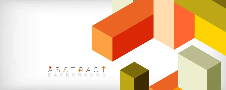 Abstract background. 3d cubes, cubic elements and blocks. Techno or business Illustrazione stock