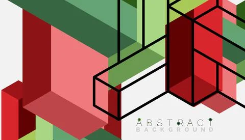 Abstract background. 3d cubes, cubic elements and blocks. Techno or business Illustrazione stock